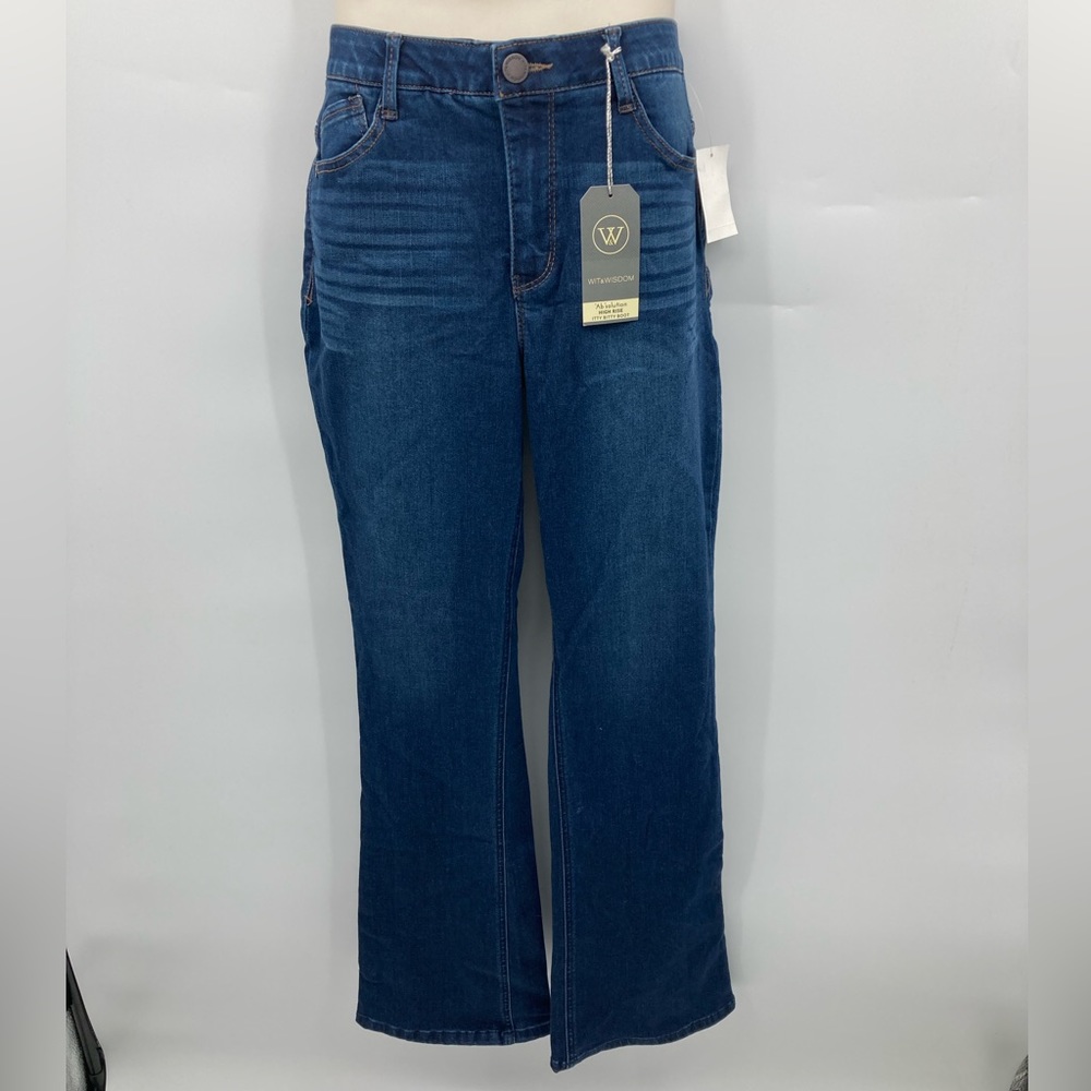 Wit and Wisdom Women’s Blue Stretchy Waist Band High Rise Flare Jeans